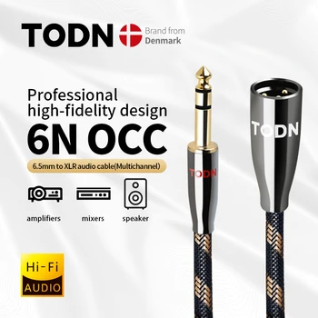 TODN HiFi аудио кабел XLR кабел 6N OCC Аудио калибър 6,5 мм aux включете конвертиране на XLR щепсела