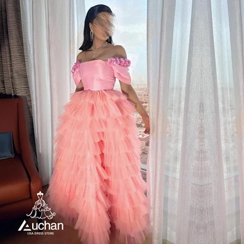 Розова рокля за бала Auchan с открити рамене, вечерна рокля в пода, летни елегантни сватбени рокли за парти за жени 2023