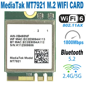 Wi-Fi 6 MediaTek MT7921k MT7921 1800M Bluetooth 5.2 настолен компютър /лаптоп безжична мрежова карта wifi поддържа windows10 win11