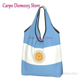 Чанта за пазаруване с изготовленным на поръчка флага на Аржентина, женски преносими чанти-тоут за пазаруване в магазини с голям капацитет