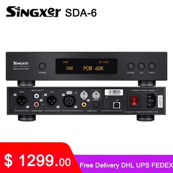 Singxer SDA-6 КПР DSD512 AK4499 XMOS XU208 I2S USB NOS PLL Собствено директно Решение Цифров Аналогов Интерфейс Декодер