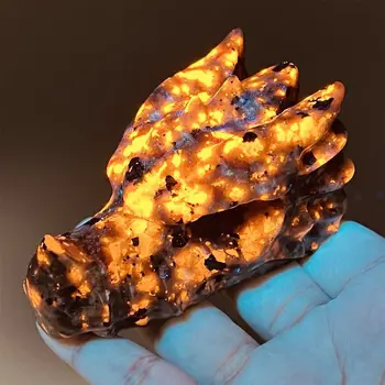 Натурален кристал Yooperlite кварц Нов огнен камък Главата на дракон ръчно изработени бутикови бижута минерали Рейки Украса на стаята