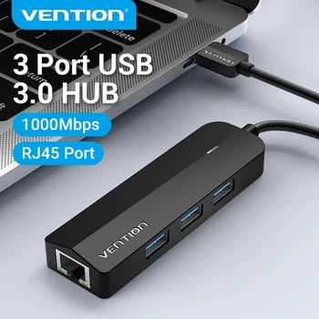 Vention USB Ethernet adapter 1000 Mbps с USB 3.0 за RJ-45 Хъб с Конектор за Зарядно устройство Micro USB за Macbook Мрежата на Твърд USB Сплитер