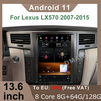 Радиото в автомобила Tesla Screen Android 11 Мултимедиен плеър За Lexus LX570 LX 570 2007-2015 GPS Навигация Стерео Видео Carplay Auto
