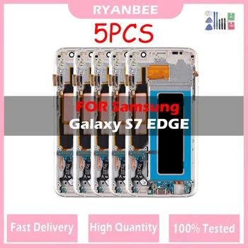 5 бр./лот, оригинален нов LCD дисплей за SAMSUNG Galaxy S7 edge, LCD дисплей, G935F SM-G935FD, дигитайзер, тъч, резервни части при събирането на