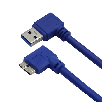 30 см 90 градуса правоъгълен Micro-B USB 3.0 за синхронизация на данни, кабел за зареждане-къс кабел за мобилен твърд диск USB3.0