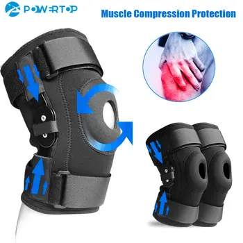 Шарнирный наколенник със странични стабилизатор на компресия спортни коленете, за защита на патела за фитнес, джогинг, баскетбол