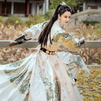 Китайското рокля Ханфу за жени и мъже, костюм за cosplay стрелец на Хелоуин облекло за парти, древния традиционен броня Ханфу за мъже и жени