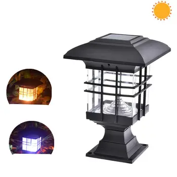 Водоустойчива лампа на слънчевата колона под формата на дом за градински пейзаж декор външно осветление