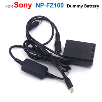 NP-FZ100 Фиктивен Батерия + USB Type-C PD Power Bank Кабел-Адаптер за Sony Alpha 9 A9 ILCE-9 ILCE-7M3 A7RIII A7 III ILCE-7M3K A6600