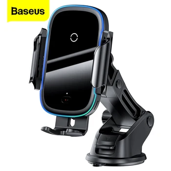 Автомобилното безжично зарядно устройство Baseus Qi за iPhone 11 Samsung Xiaomi 15 W, индукционное кола планина, бърза безжична зареждане с автомобилен притежател на телефона