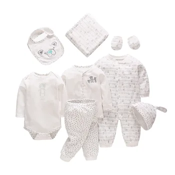 Детски костюм 2019 г., костюм за новородени, бял, от чист памук, детски костюм от 8 теми