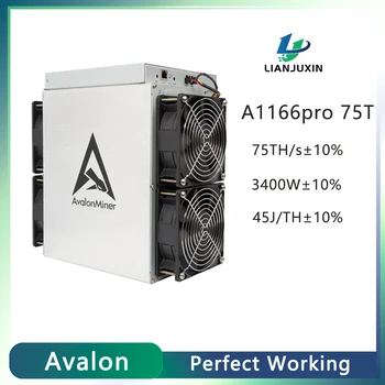 AvalonMiner 1166 Pro от Canaan mining по алгоритъм SHA-256 с максимална скорост хеширане 75 Т/ с при энергопотреблении 3400 W