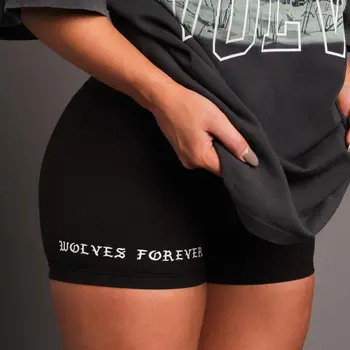 Дамски къси панталони Darc черен цвят, быстросохнущий спортен еластичен спускане, повдигащ за тренировки във фитнеса, дрехи за фитнес Darksport