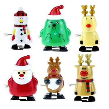 Коледна завийте играчка, 6 бр., мини-заводные играчки, Дядо Коледа, Снежен човек, елен, заводные играчки, Коледна новост, подскачащи играчки