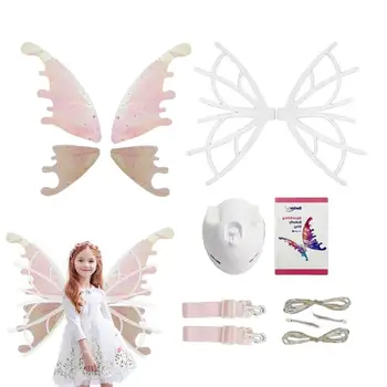 Загорающиеся крила на пеперуда, електрически движещи се крила на пеперуда за момичета, костюм на приказен ангел на Хелоуин, нарядите крила на ангел
