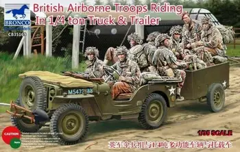 Bronco 35169 британски въздух-амфибийни войски в мащаб 1/35, които пътуват в комплекта модели камиони и ремаркета с тегло 1/4 тон
