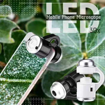 Led микроскоп, за мобилен телефон, портативен микроскоп със скоба за мобилен телефон, карманное увеличително стъкло, led ултравиолетова светлина