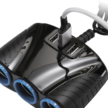 3 Начина 12 В 24 В Мультиразъемный Автомобилни Запалки Сплитер USB Зарядно Устройство Адаптер 120w Зарядно За Преносим Автомобилни Запалки
