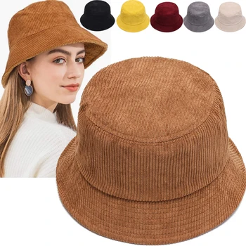 Пролет-есен вельветовая панама за мъже и жени, обикновена ежедневни сгъваеми високи рибарски шапки, солнцезащитная шапка в стил хип-хоп