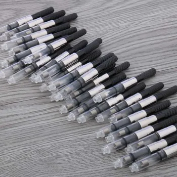 Продажба на едро 100 бр. добро качество на Черна писалка за зареждане на мастилото конвертерные касети за оправяне на дръжки Канцеларски материали, ученически пособия