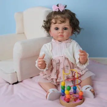 55 см изцяло силиконова детска готова рисувани Водоустойчив кукла за най-малките момичета принцеса Реалистична мека на допир Bebe Детски подарък за рожден ден