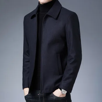 Ежедневното модно мъжко палто с ревера есен зима, мъжки дрехи 2023, модерно яке, однотонная класическа ветровка, високо качество, нова марка