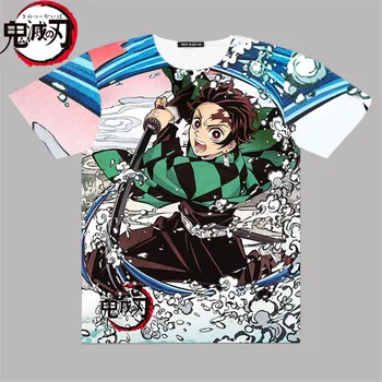 Готина тениска Kimetsu no Yaiba с пълна графика, Аниме, Cosplay, Убийцата на Демони, 3D принт, Мъжки t-shirt, Tanjirou Kamado, тениска с къс ръкав