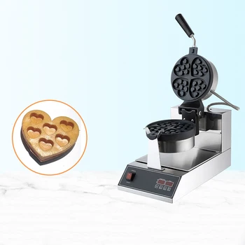 Търговска машина за готвене на вафли във формата на сърце, с устройство за приготвяне на клетчатого торта, корпус от неръждаема стомана, незалепващо покритие форми издръжлив