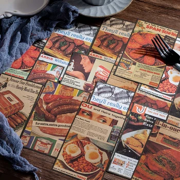 20 опаковки на едро Материал Хартия Серия Food Journey тема хранене двойна материал храната е вкусна хартия за diy 80 * 130 мм