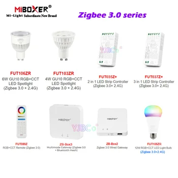 Miboxer Zigbee 3,0 Одноцветный / CCT/RGB/ RGBW/ RGBCCT Контролер led Лента Sasha app 4 6 w W 9 W Light Blub безжичен Шлюз RF Дистанционно управление