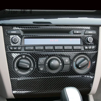За BMW серия 1 E81 E82 E87 E88 coupe 2007-2011 автомобили CD-панел от неръждаема стомана и въглеродни влакна, капак на превключвателя на бутоните на климатика