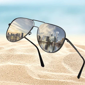 Слънчеви Очила От Неръждаема Стомана за Мъже 2021 Поляризирани Дизайнерски Слънчеви Очила За Шофиране на Открито в Ретро Стил за Лятото Точки Gafas De Sol Mujer