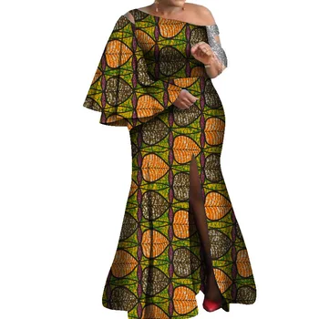 Африкански дълги рокли за абитуриентски бал разкроена дантелени лоскутные прилепнали дамски вечерни коктейлни африкански клубни рокли Секси екипировки с прерязано 2023